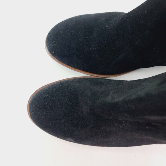 Aerosoles Women's Black Suede Binocular Wedge Knee High Heeled Boot Size 8 - Picture 3 of 8